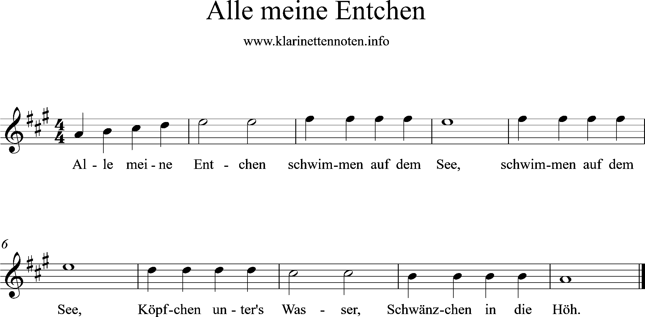 Violine, Alle meine Entchen